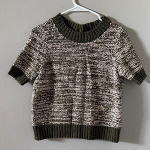Anthropologie Button Back Short Sleeve Sweater, Sz XS